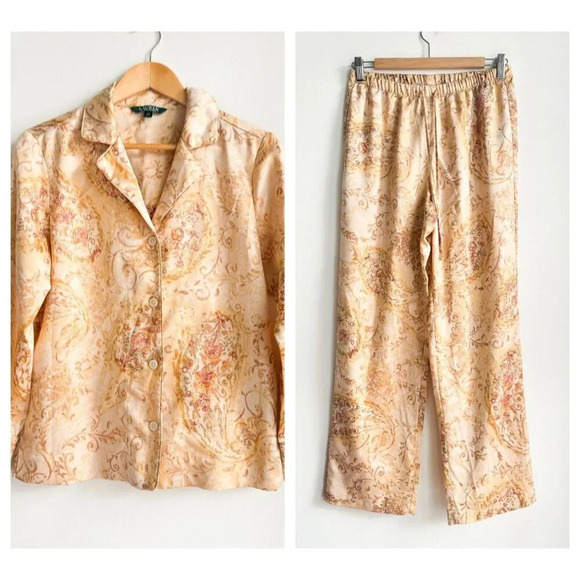 Lauren Ralph Lauren Other - Lauren Raloh Lauren 2 Piece Satin Paisley Print Pygama Set S